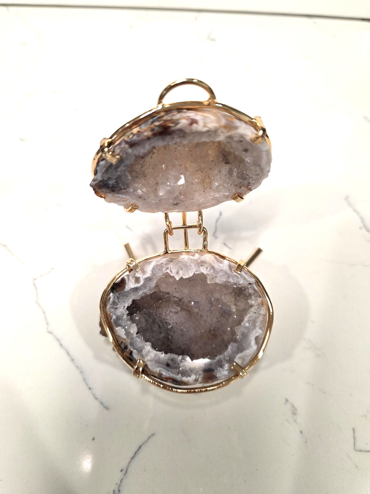 Natural Druzy Geode Crystal Jewelry Box #12