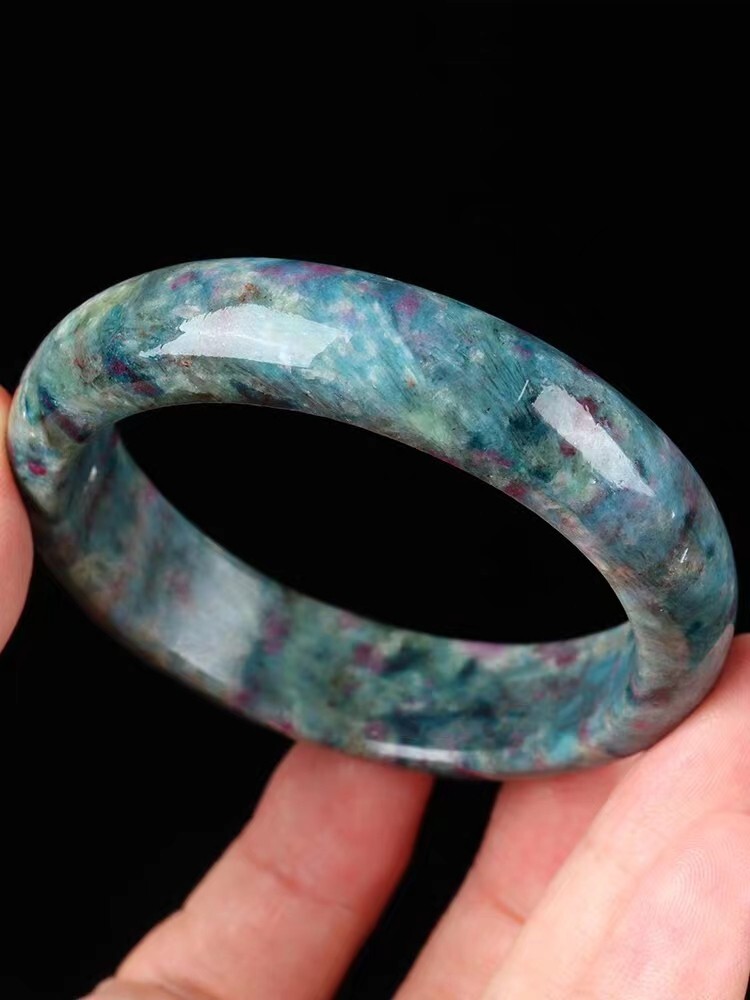Natural Unakite Crystal Jewelry Gemstone Crystal Fashion Bangle Bracelets 59mm