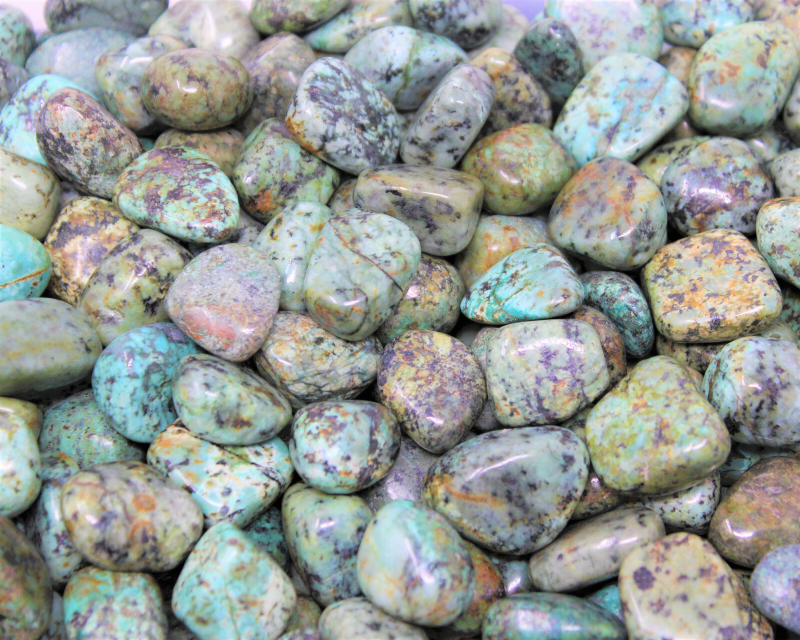 African Turquoise Tumbled Stones: Choose Ounces or lb Bulk Wholesale Lots