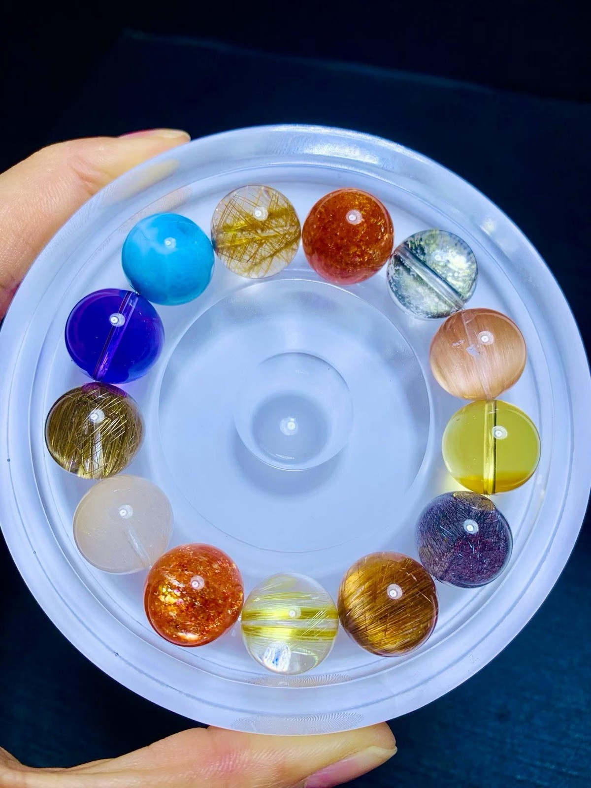 15.5MM Top Natural Multi Gemstone Crystal Bracelet Quartz Reiki Healing Repair
