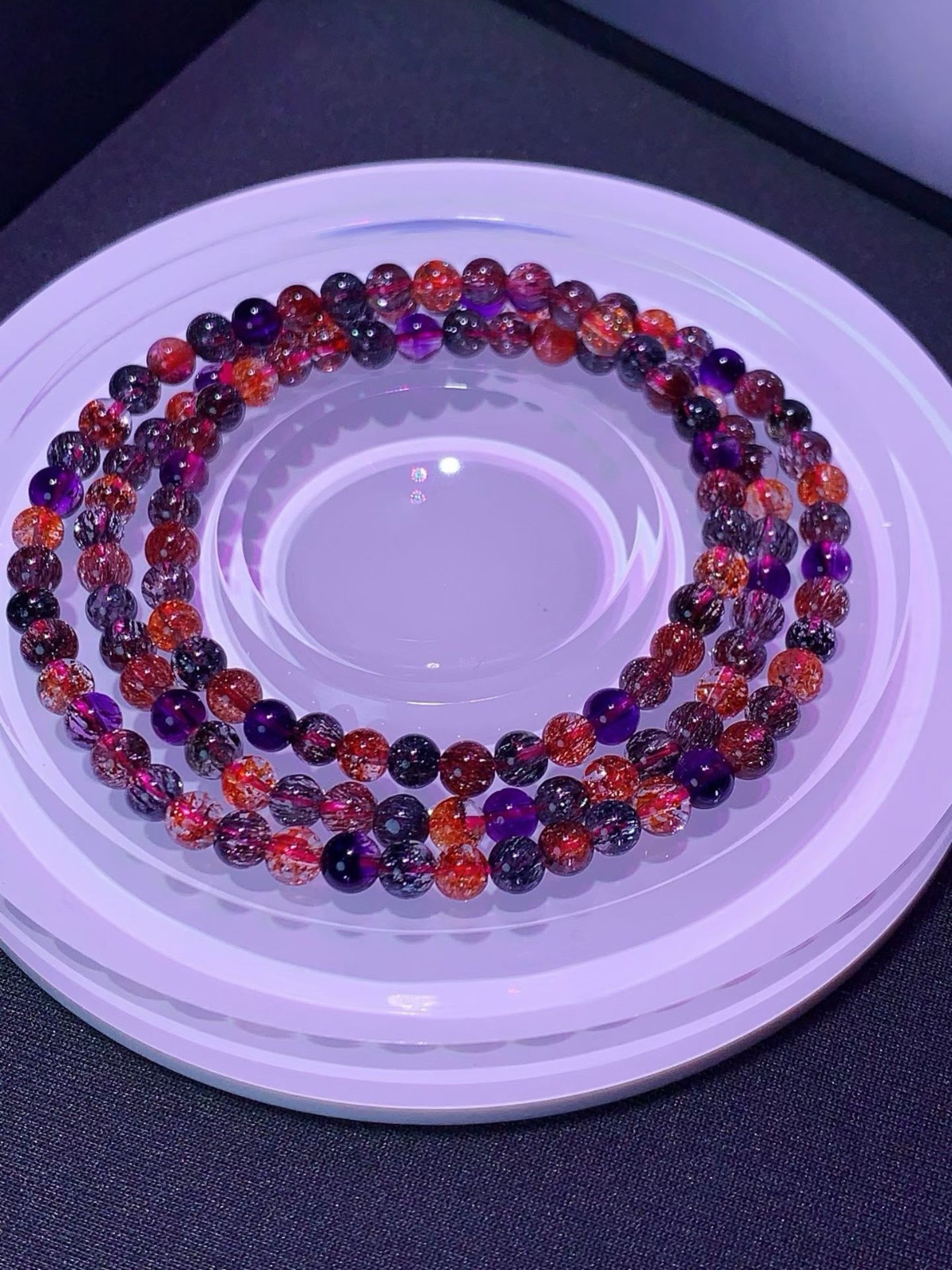 4.5mm TOP Natural Colorful super seven gem quartz crystal energy bracelet