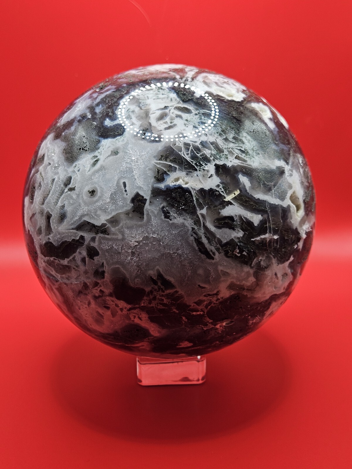 Natural Geode Aquatic Plant Water Grass Moss Agate Balls Crystal Sphere.(8+LB)