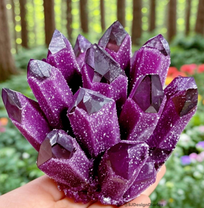 Natural Amethyst Ghost Phantom Quartz Cluster Mineral Specimen Healing Crystal