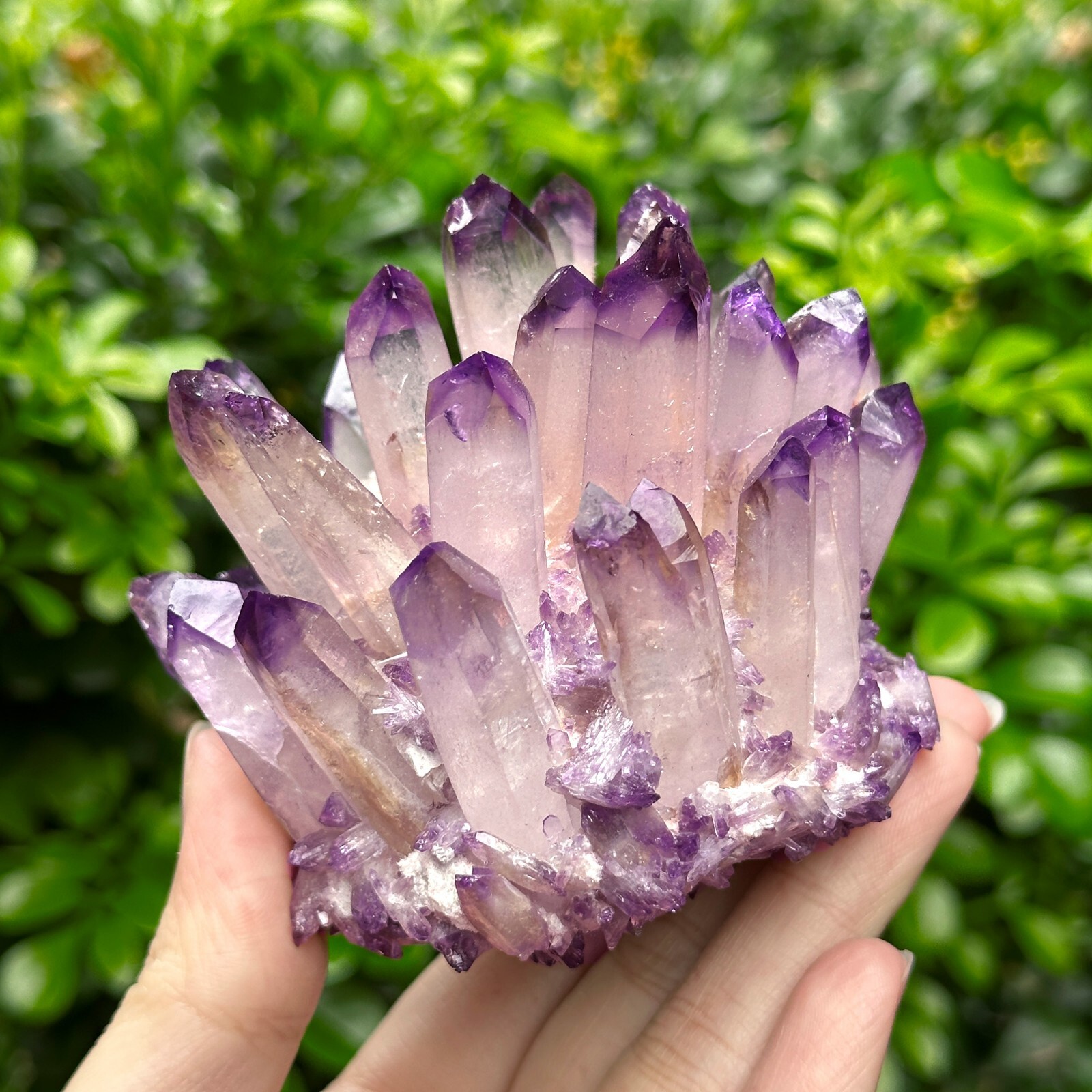 300-400G Large Crystal Amethyst Phantom Cluster Healing Mineral Rocks Specimens
