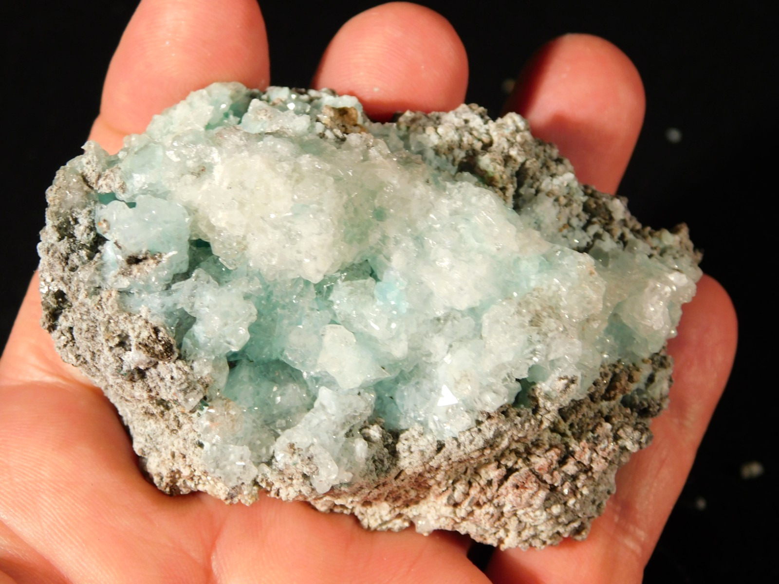Light BLUE! CHRYSOCOLLA Cluster with Translucent Druzy Quartz Mexico 195gr