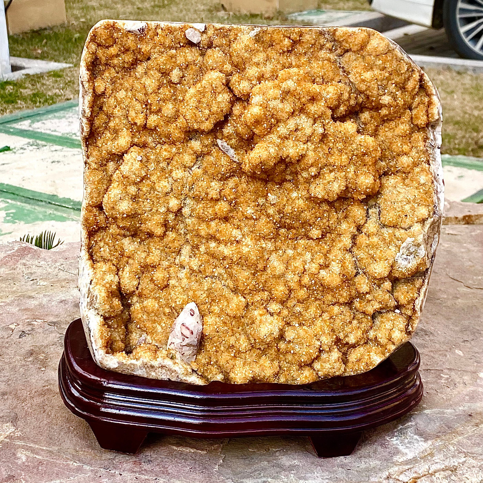 28.46LB Beautiful natural yellow crystal cave entrance large restoration