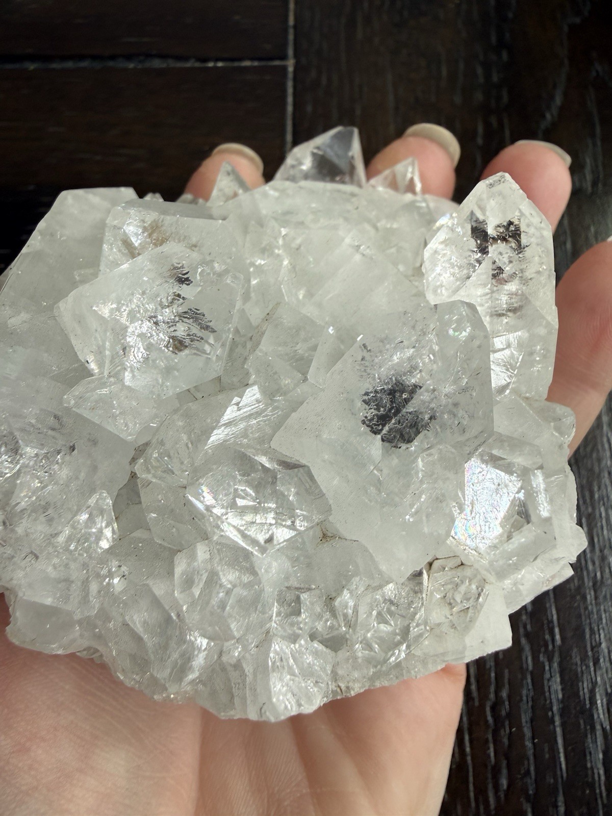 1lb HQ Diamond Apophyllite Cluster w/ 3in DT Double Terminated Point Crystal Gem