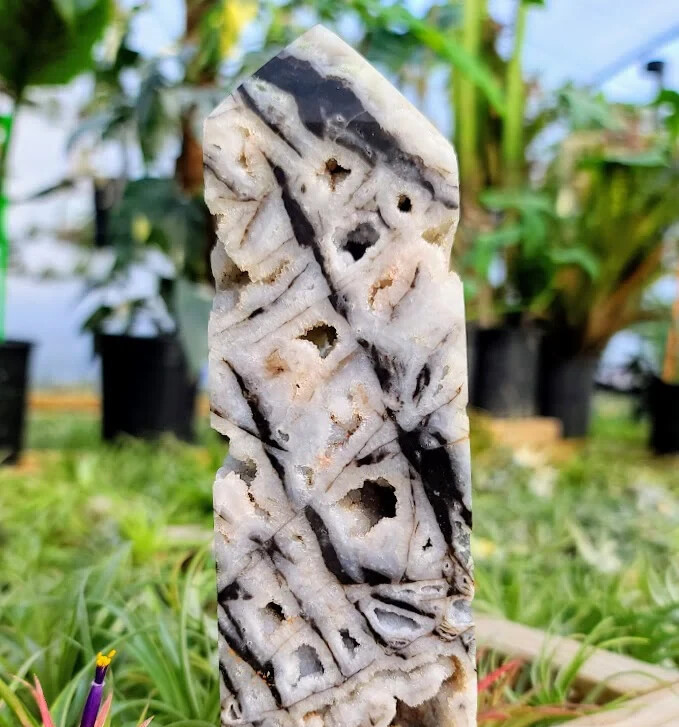2025NEWFIND 1pc Natural Sphalerite Tower Point Wand Energy Crystal Home Decor