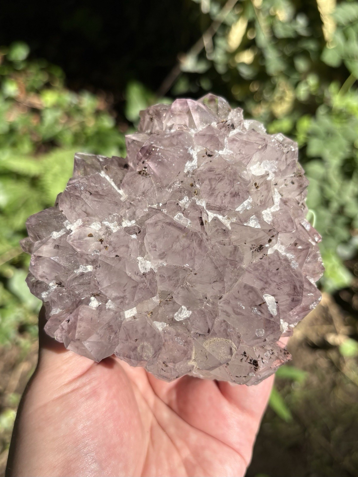 Large Amethyst Flower Cluster- Natural 4.4” Light Purple Druzy Amethyst Crystal