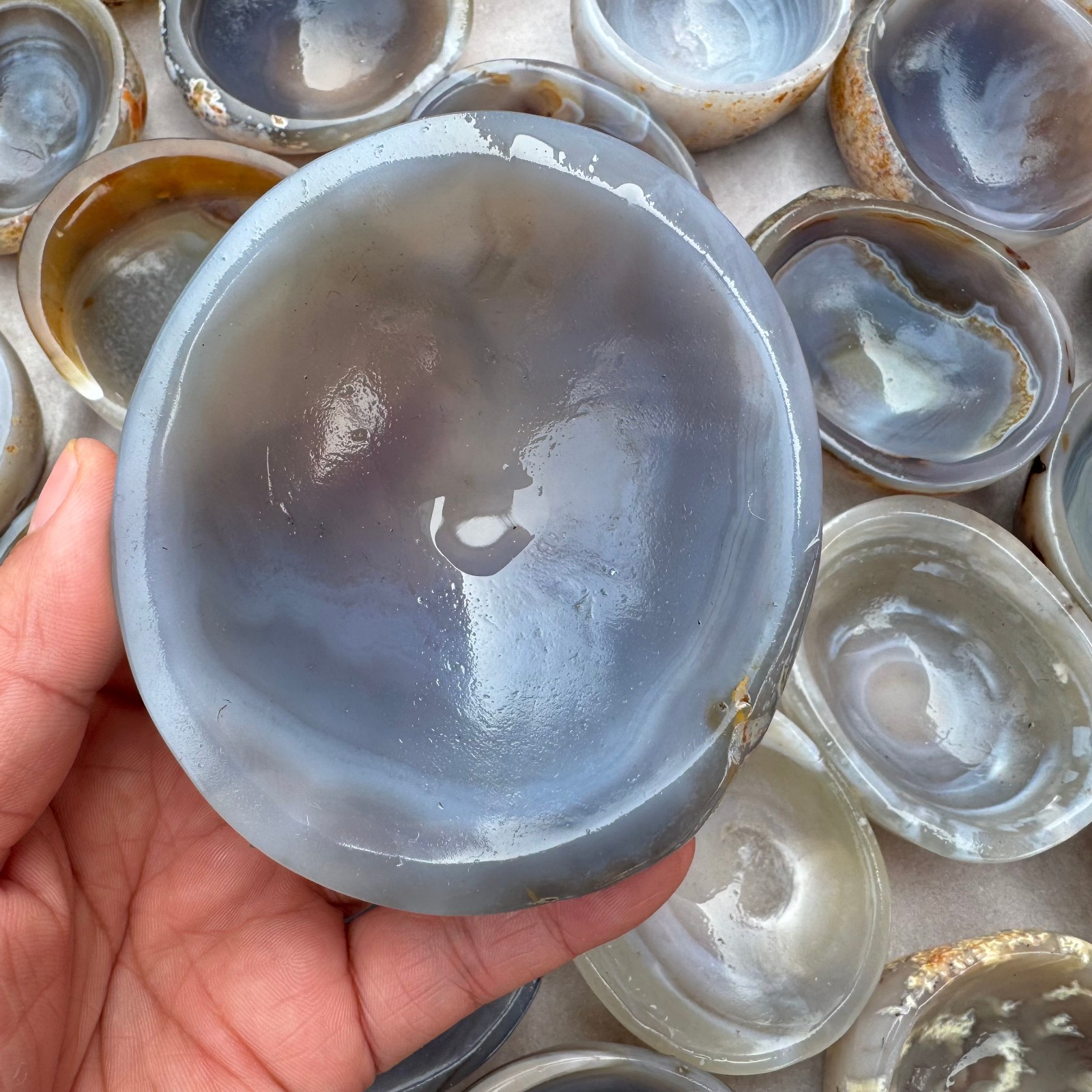 1PCS Handcrafted Agate Bowl – Healing Crystal Bowl for Decor, Cleansing
