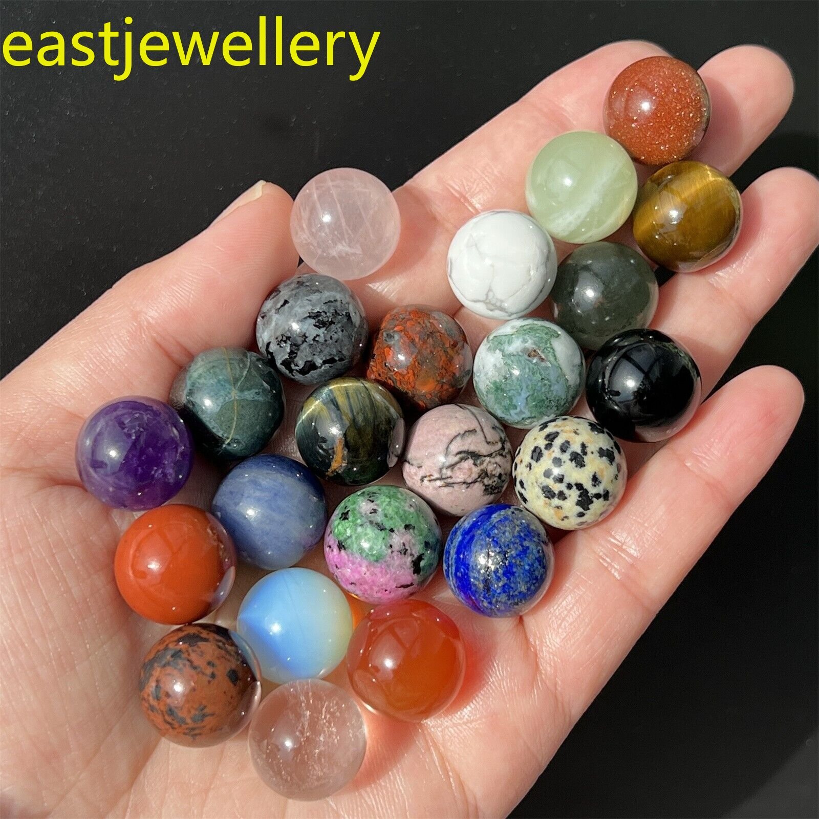 12x natural Mixed Sphere quartz crystal carved ball reiki healing Mineral 15mm+
