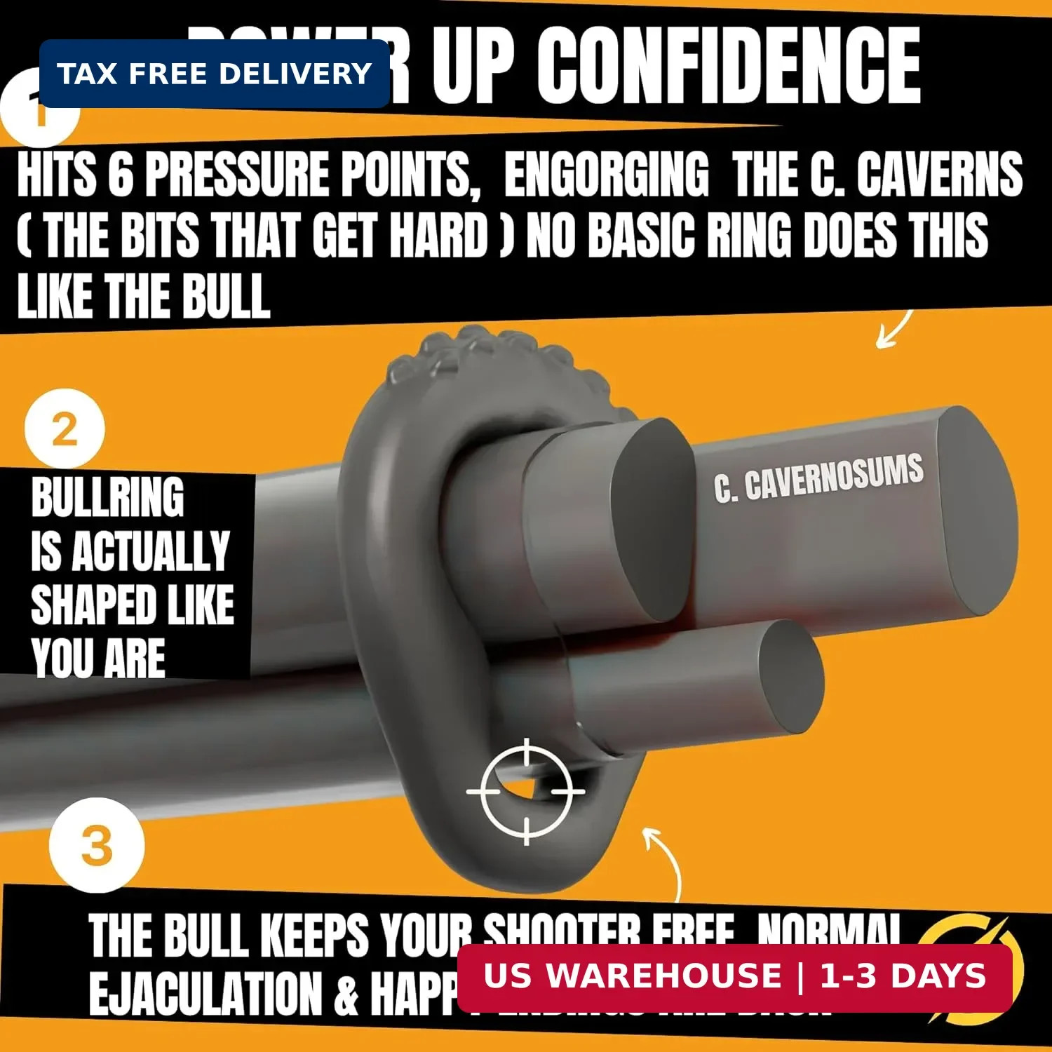BULLRING 4 Pack Rock Solid Performance & MAX Stamina- 6 Pressure Points for Stay