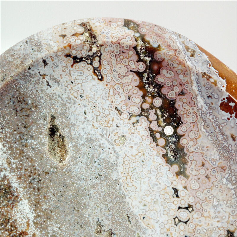 7.2″2.8lb Wonderful Polychrome Ocean Jasper Geode ashtray Coin/Soap dish MadY790