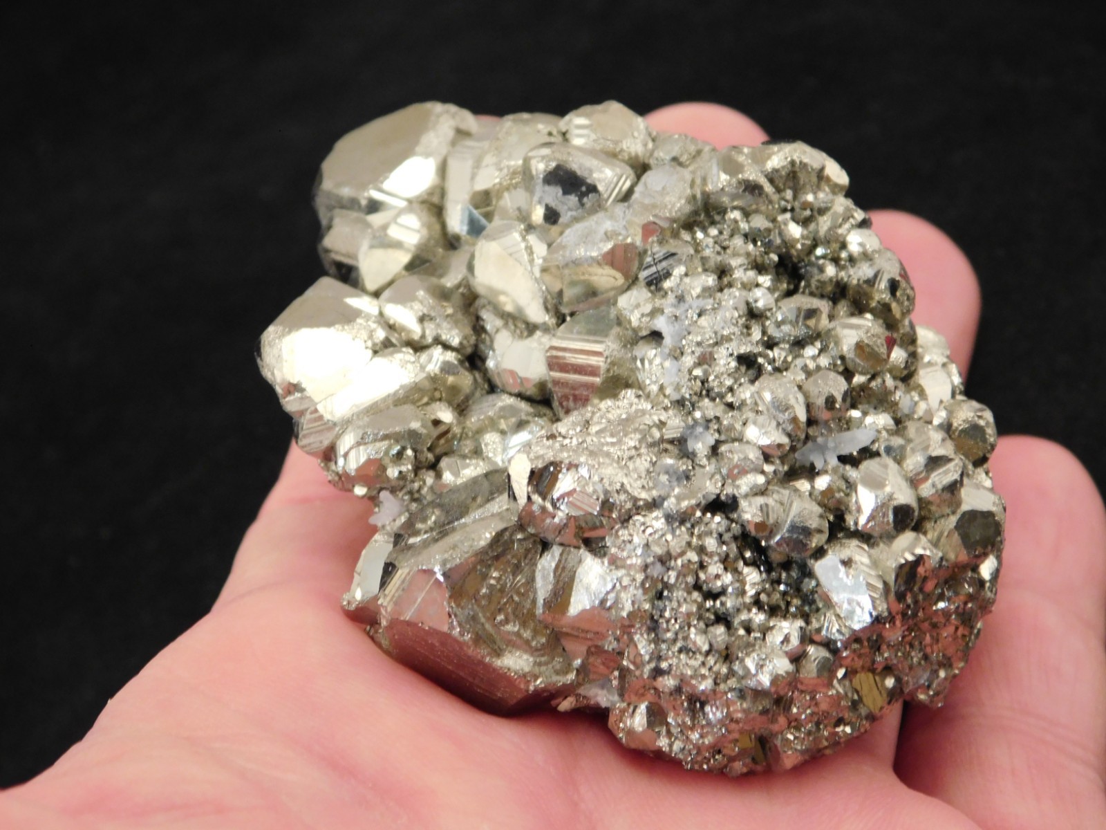 Larger! RHOMBIC PYRITE Crystals Cluster 100% Natural Peru 341gr