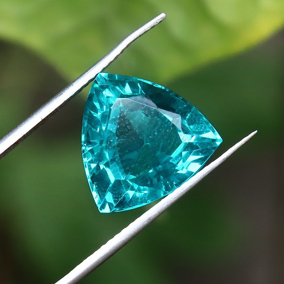 10 Ct Trillion Cut D-Green Sapphire certified Loose Gemstone With Free Gift