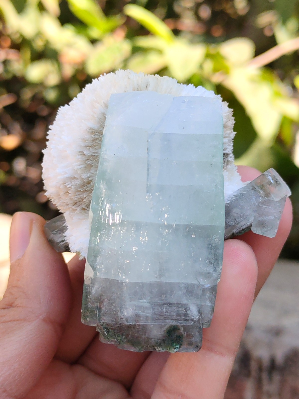 Thomsonite ball with Green Apophyllite, Natural Mineral Specimen