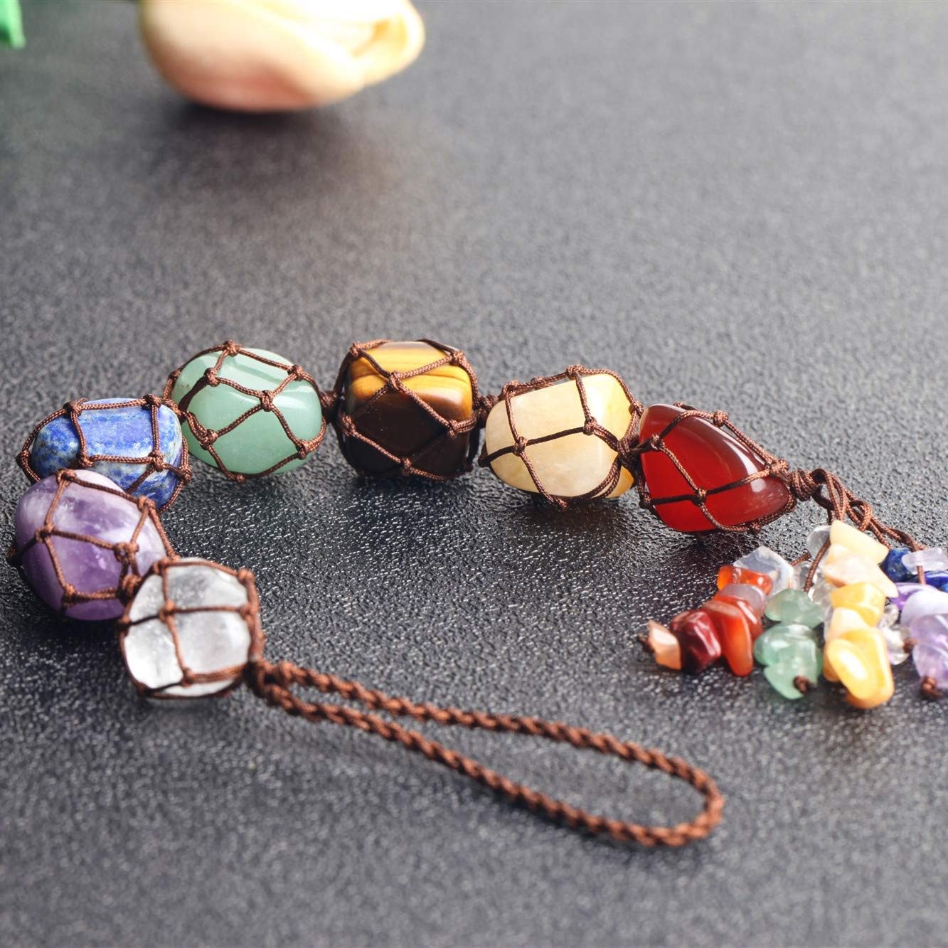 7 Chakra Gemstones Healing Feng Shui Crystals Window Car Decorations Hanging …