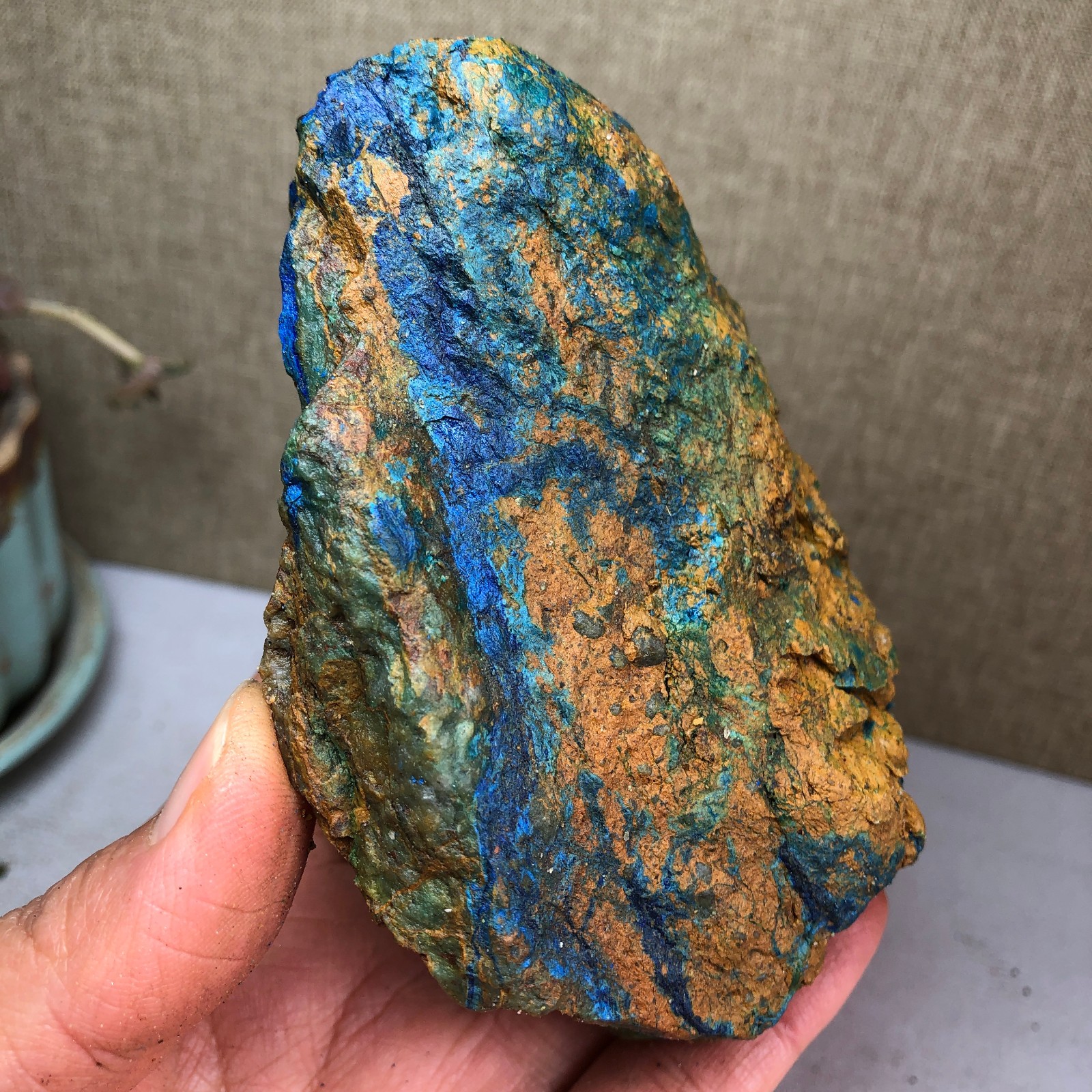 382g Natural Azurite Malachite gemstone Rough original Crystal Specimen A3422
