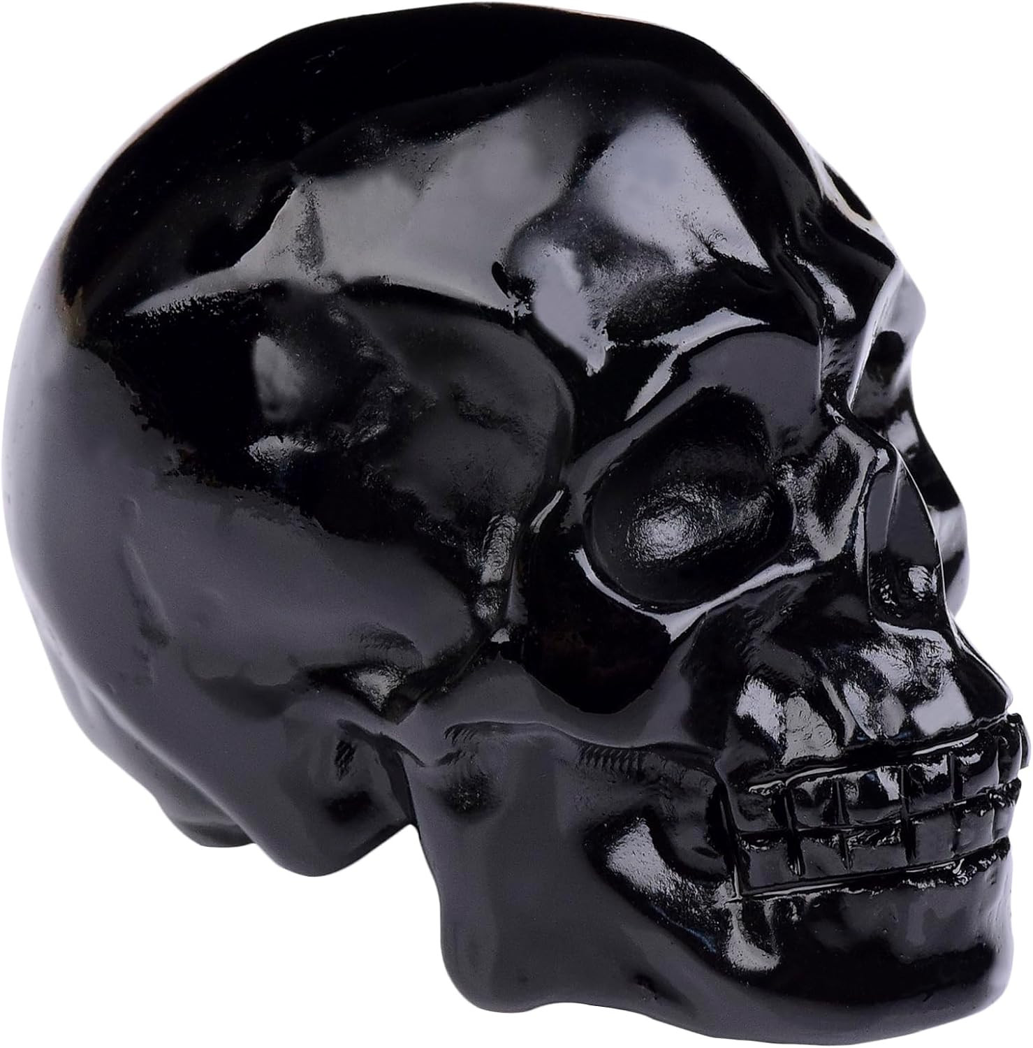2Inch Black Obsidian Crystal Carved Skull Statue Spiritual Decor Skull Bathroom