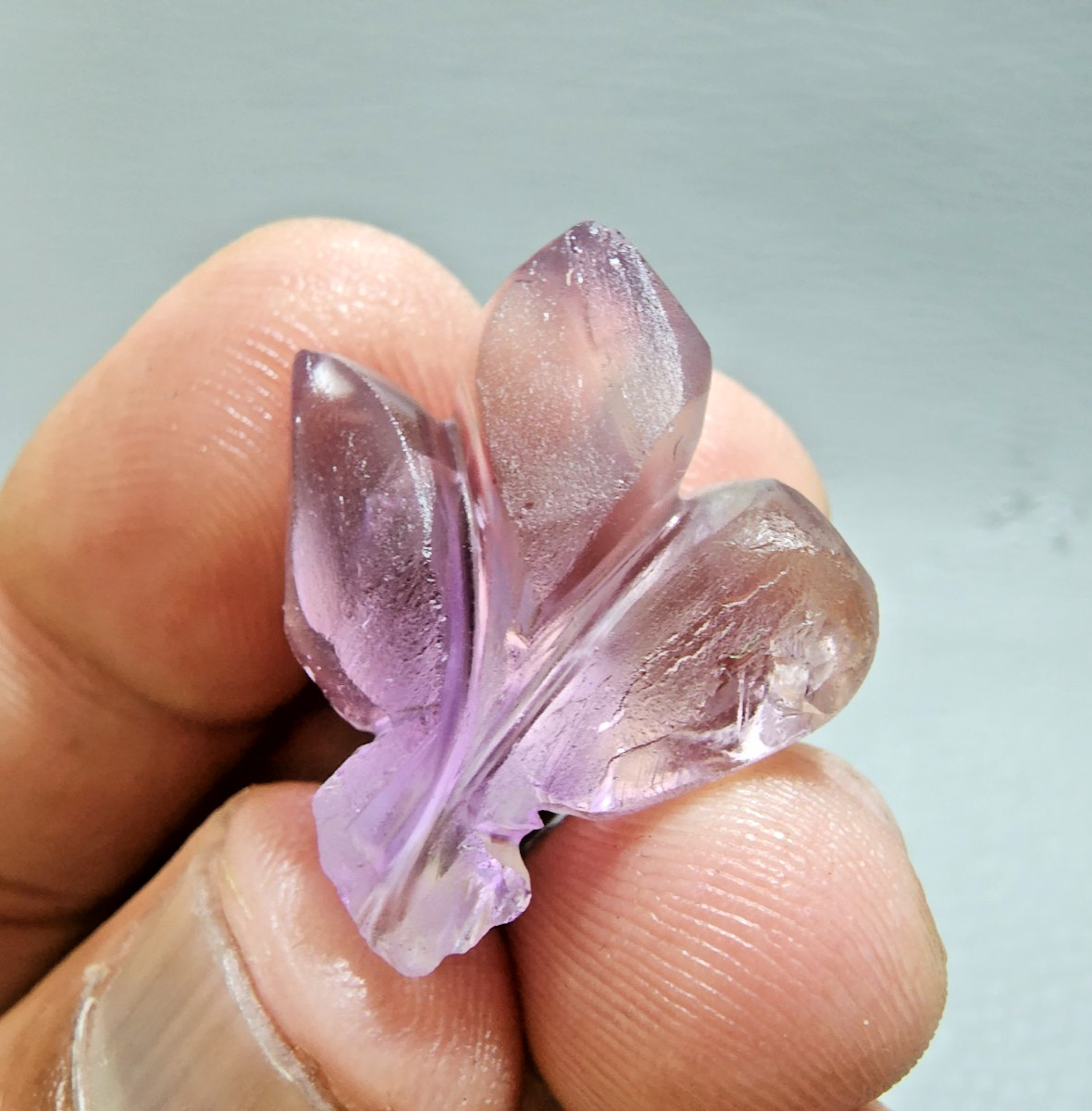 36 Ct Beautiful Purple Ametrine Leaf Shape Carving Rough Jewelry Making Gemstone