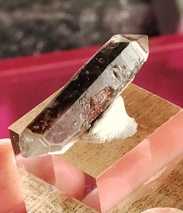 35mm Tabular Double Terminated Quartz Crystal DT Phantom Hematite Meigu China