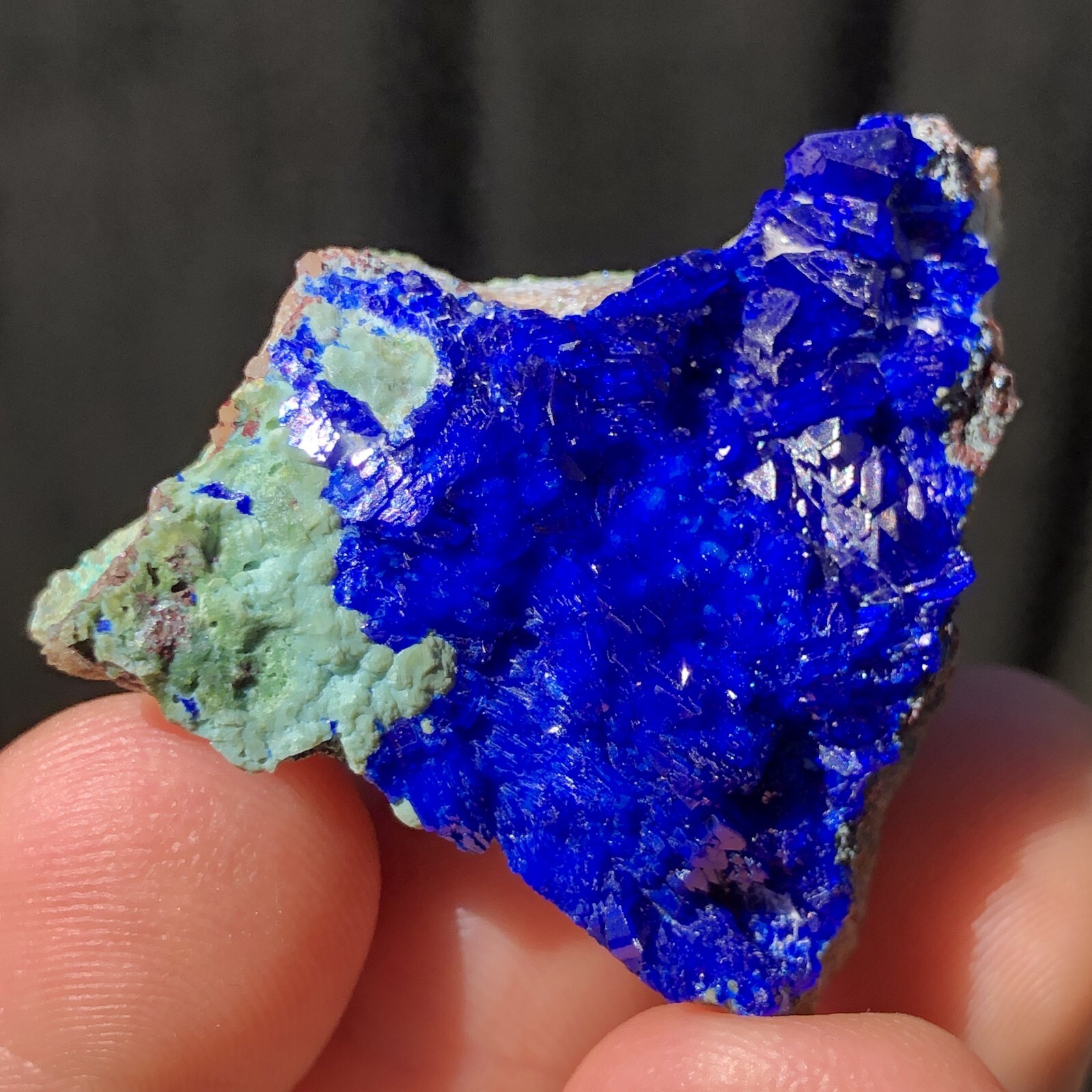 3.5cm Linarite Crystals with Chrysocolla from Grand Reef Mine, Arizona, USA