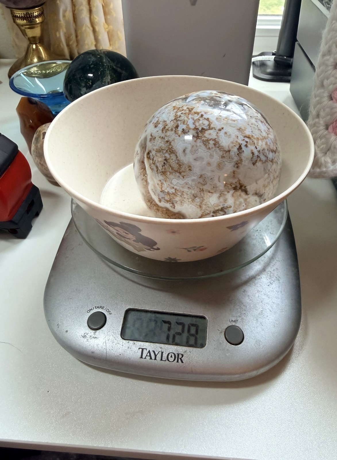 Ocean Jasper Sphere Druzy Vug Orbicular Polished Crystal Ball 729g 3.25in