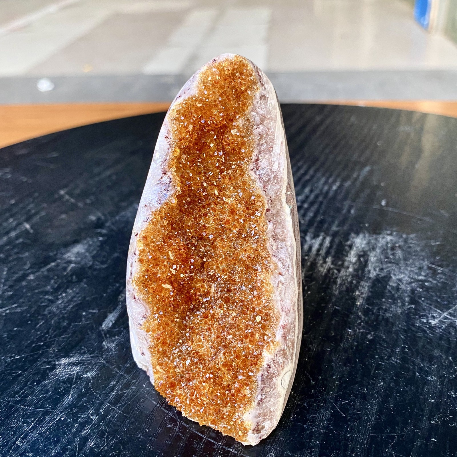300G Natural citrine geode quartz cluster crystal Cathedrals specimen Healing