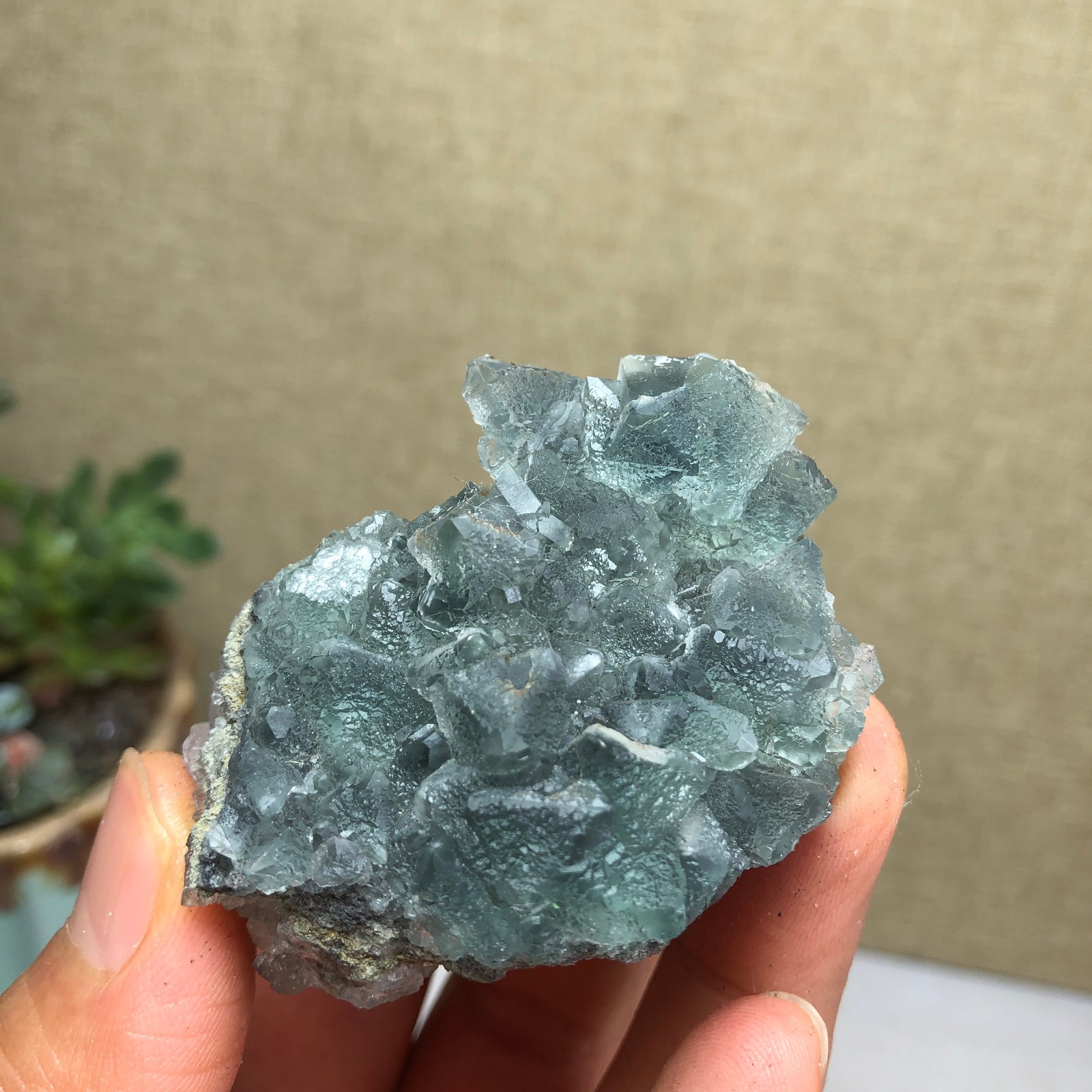70g NATURAL Green Cubic FLUORITE Crystal Cluster Mineral Specimen A4740
