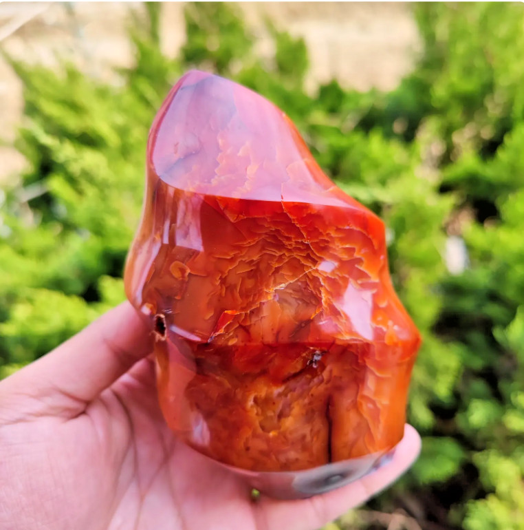Rare Carnelian Flame Red Agate Stone Mineral Specimen Home Decor Boost Confidenc