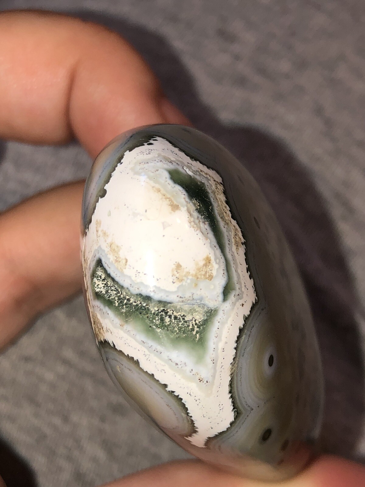 high quality blue orb 8th vein ocean jasper palmstone large size