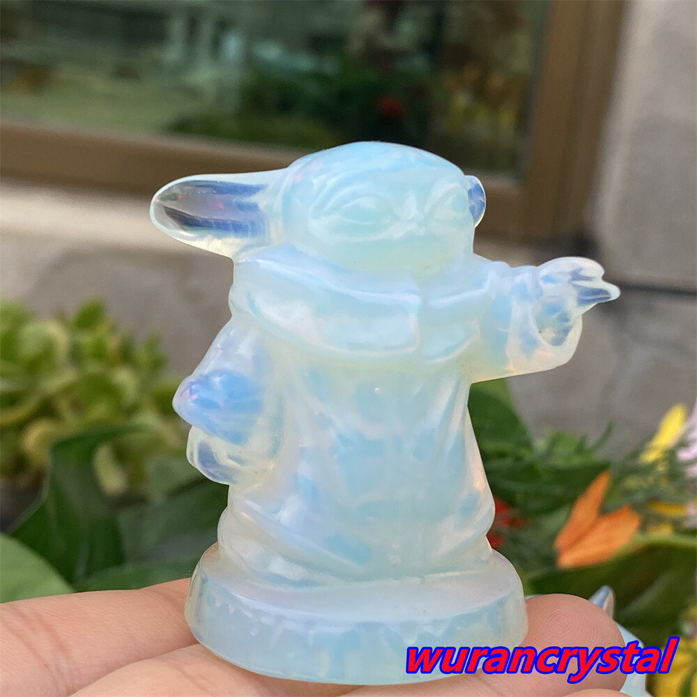 2″ Opalite Pocket Monster Elve baby skull crystal carved point healing Gem 1pc