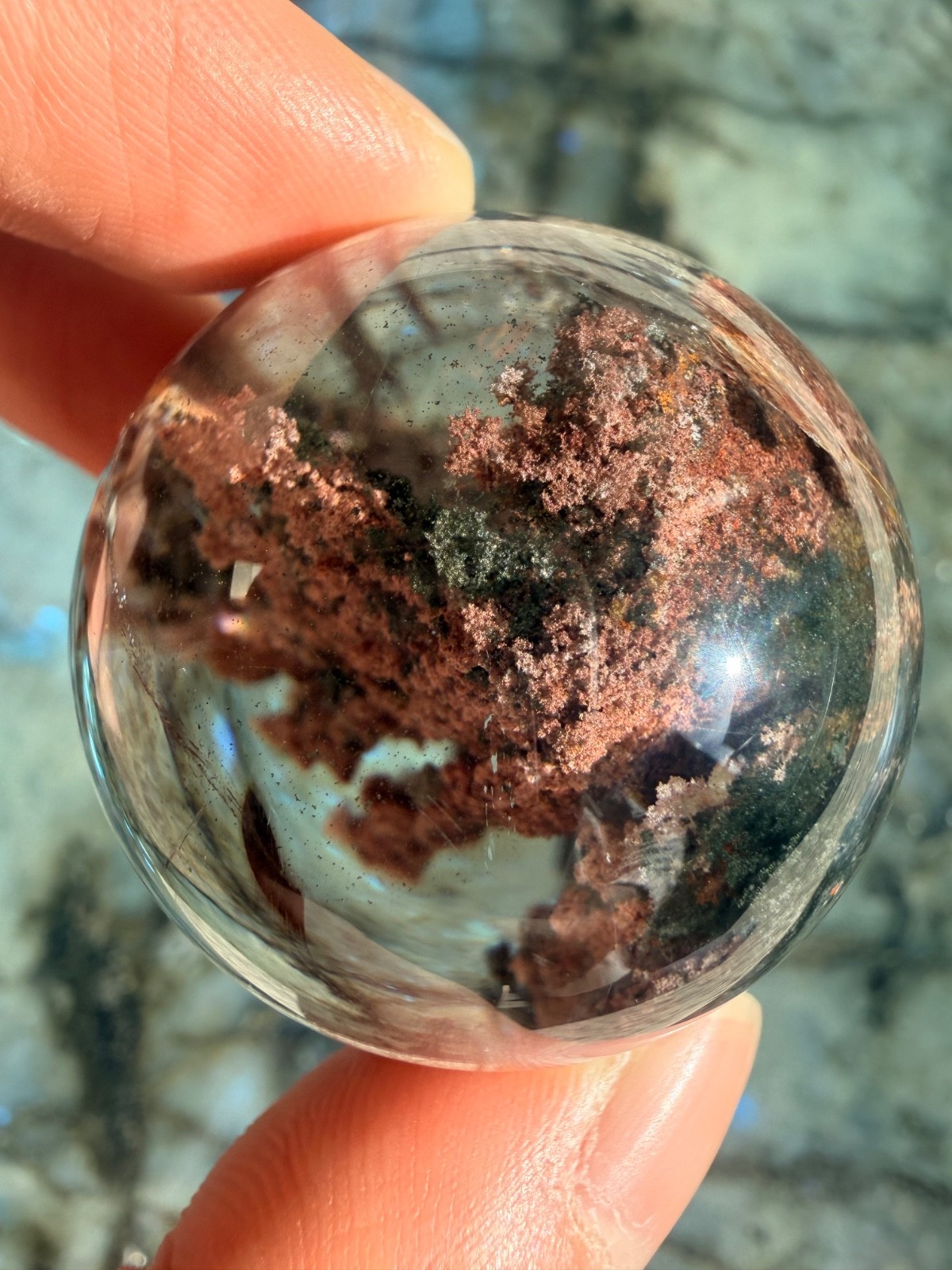 Top Grade Rare Rouge Pink Garden Quartz Sphere From Brazil, 1.5″ | High Clarity