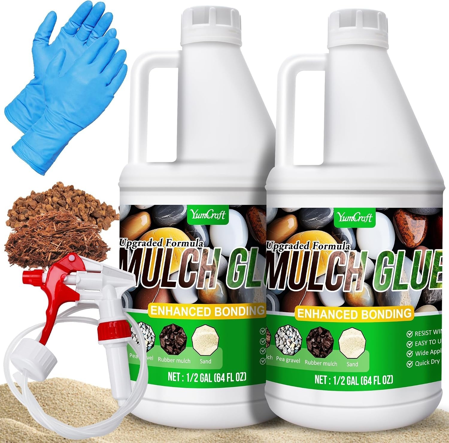1 Gallon Weatherproof Rock Glue – Non-Toxic Strong Adhesive for Landscaping