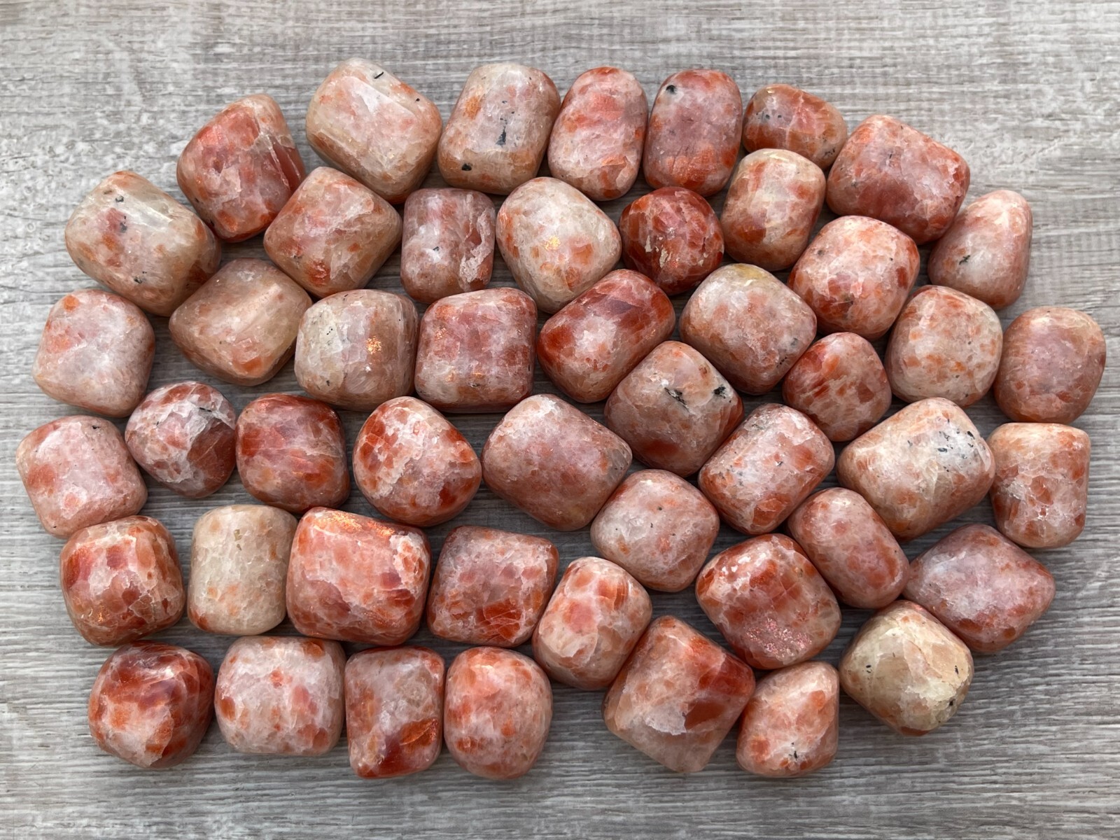 Grade A++ Sunstone Tumbled Stone, 1-1.25″ Tumbled Sunstone, Wholesale Bulk Lot