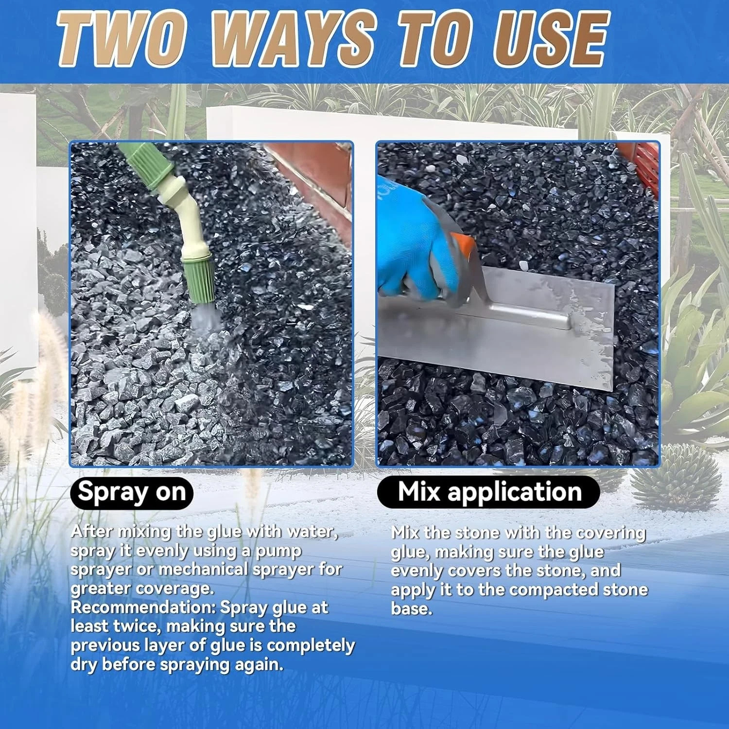 64OZ Mulch & Rock Glue for Landscaping, Powerfully Lock Pea Gravel and Most Mulc