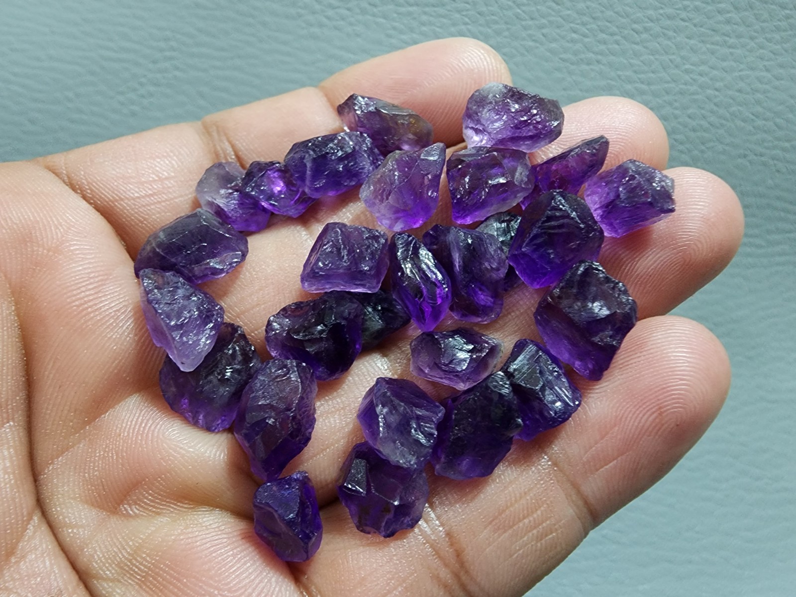 Raw Size 11-15 MM Beautiful Purple Amethyst Rough Gemstone 30 Pcs Crystal Rough