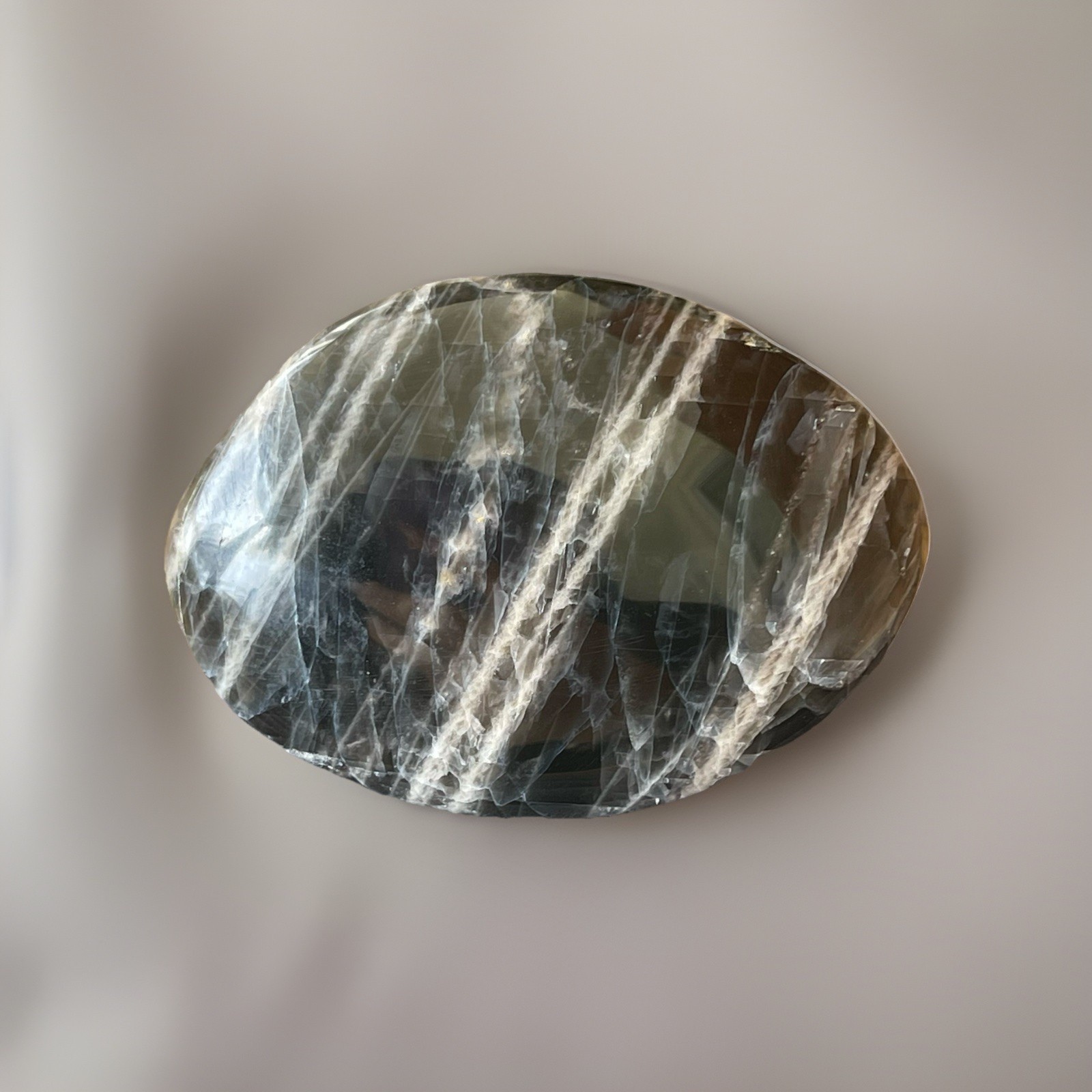 Black Sunstone Flat Palm Medallion Crystal Freeform Confetti sunstone Gemstone