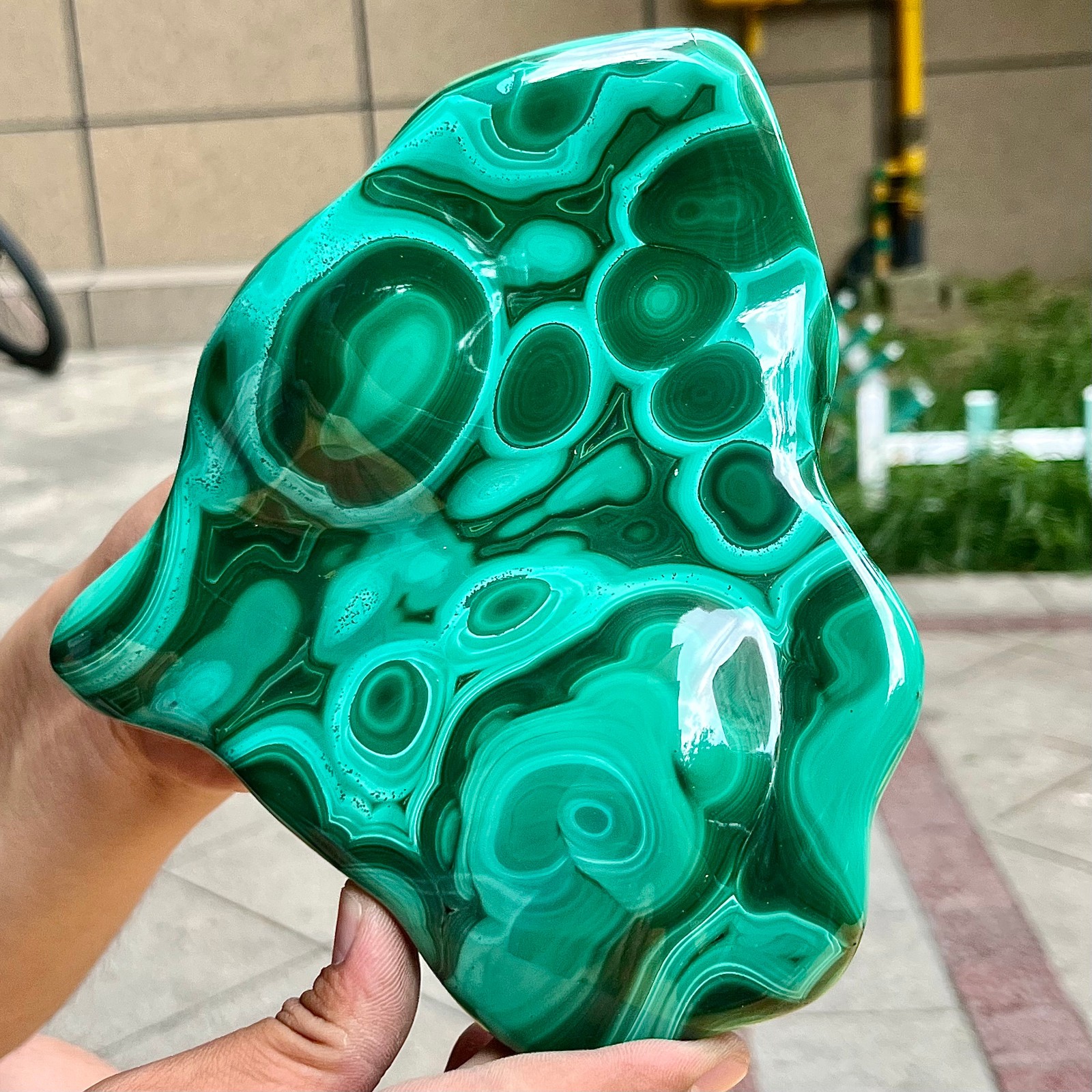 Authentic Malachite Stone Half Polish Half Raw Natural Patterns 3.4 lb