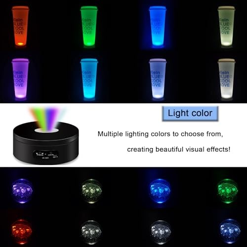 LED Rotating Display Stand, 4.72in Black Plastic Motorized Turntable Base