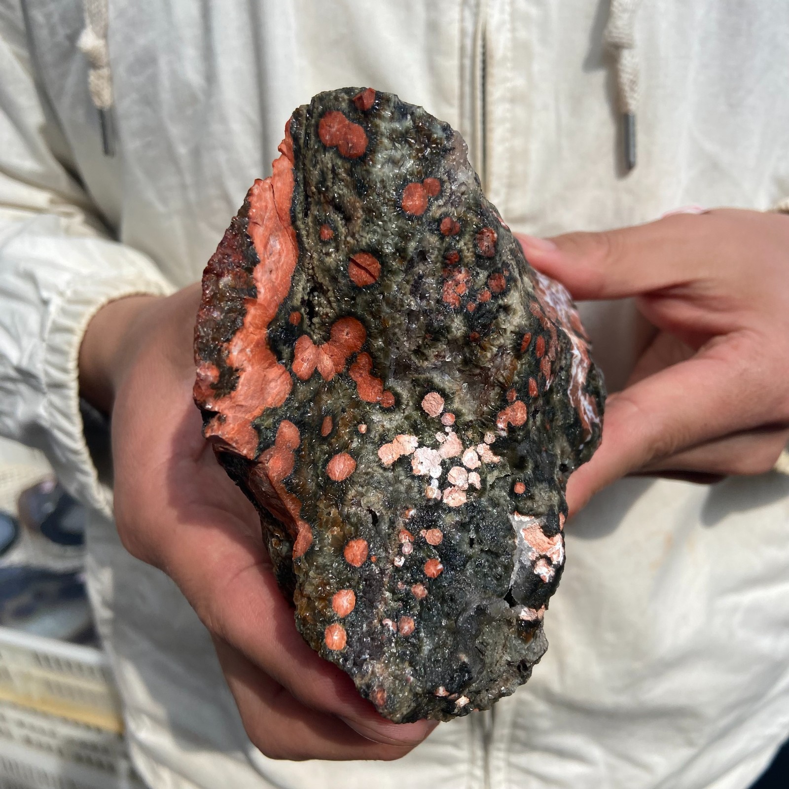 875G Rare Natural Raw Ocean Jasper Rough Quartz Crystal Mineral SpecimeM