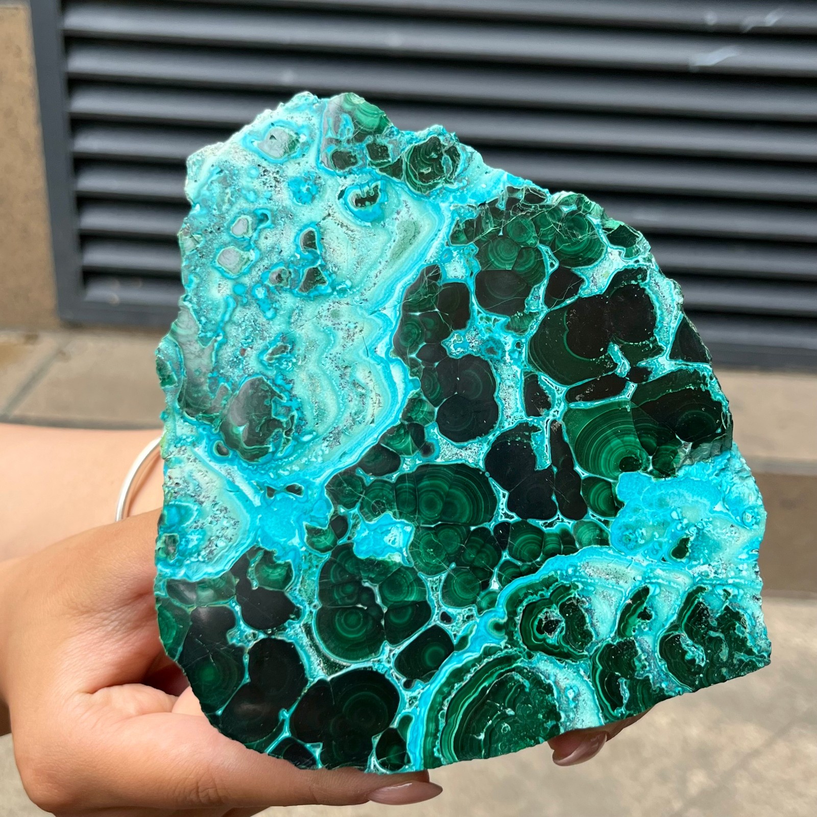 Natural Blue Green Chrysocolla Slice Polished Crystal Healing Stone 554 g