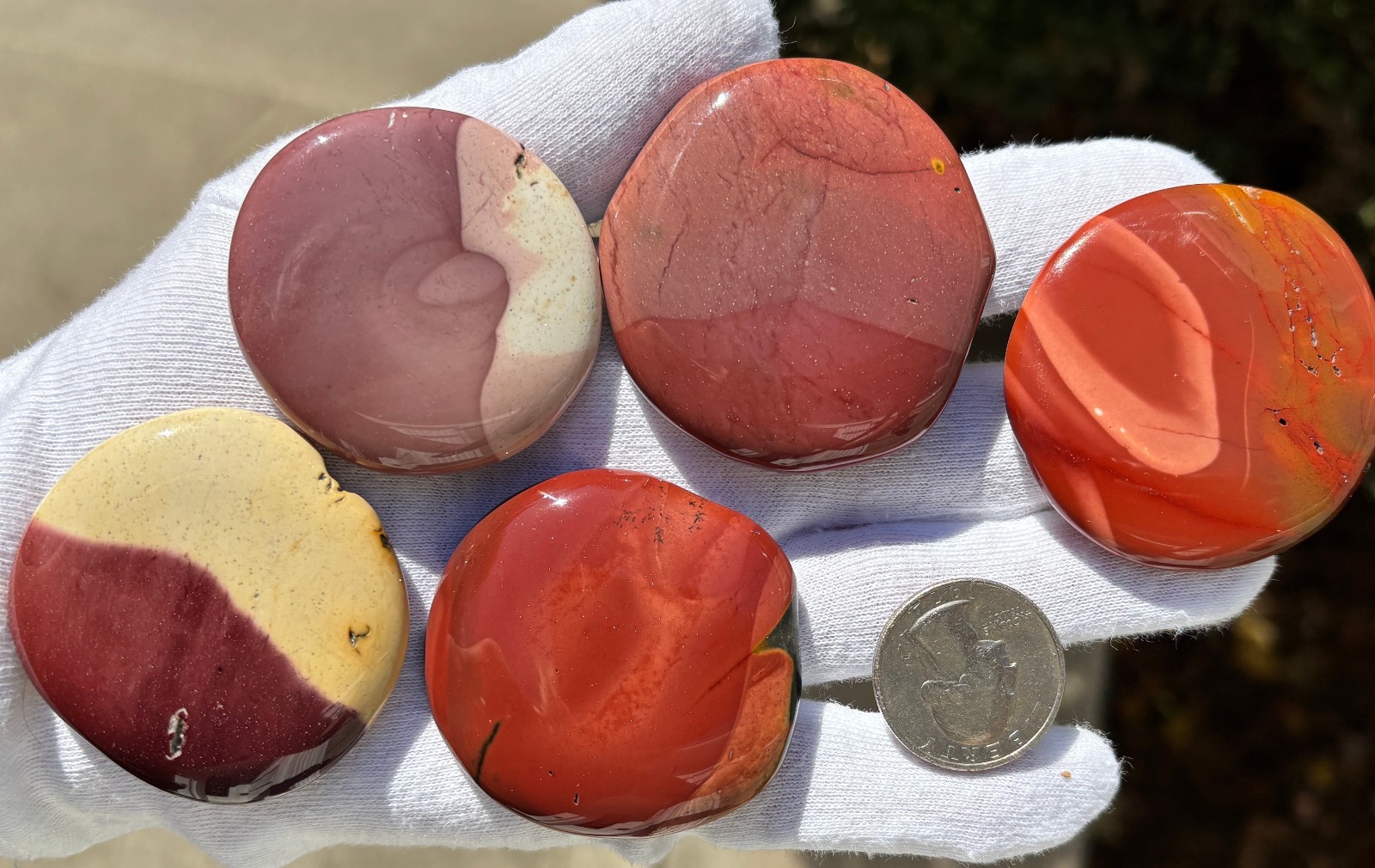 USA SALE 181g LOT MOOKAITE PALMSTONES PALM STONES PALM STONE THICK POCKET STYLE