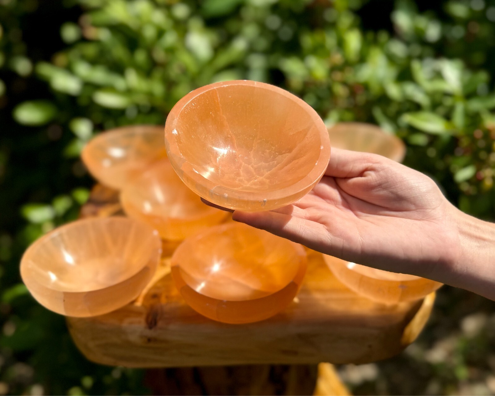 Orange Selenite Charging Bowls, 4″ Offering Bowl (Selenite Crystal Cleansing)