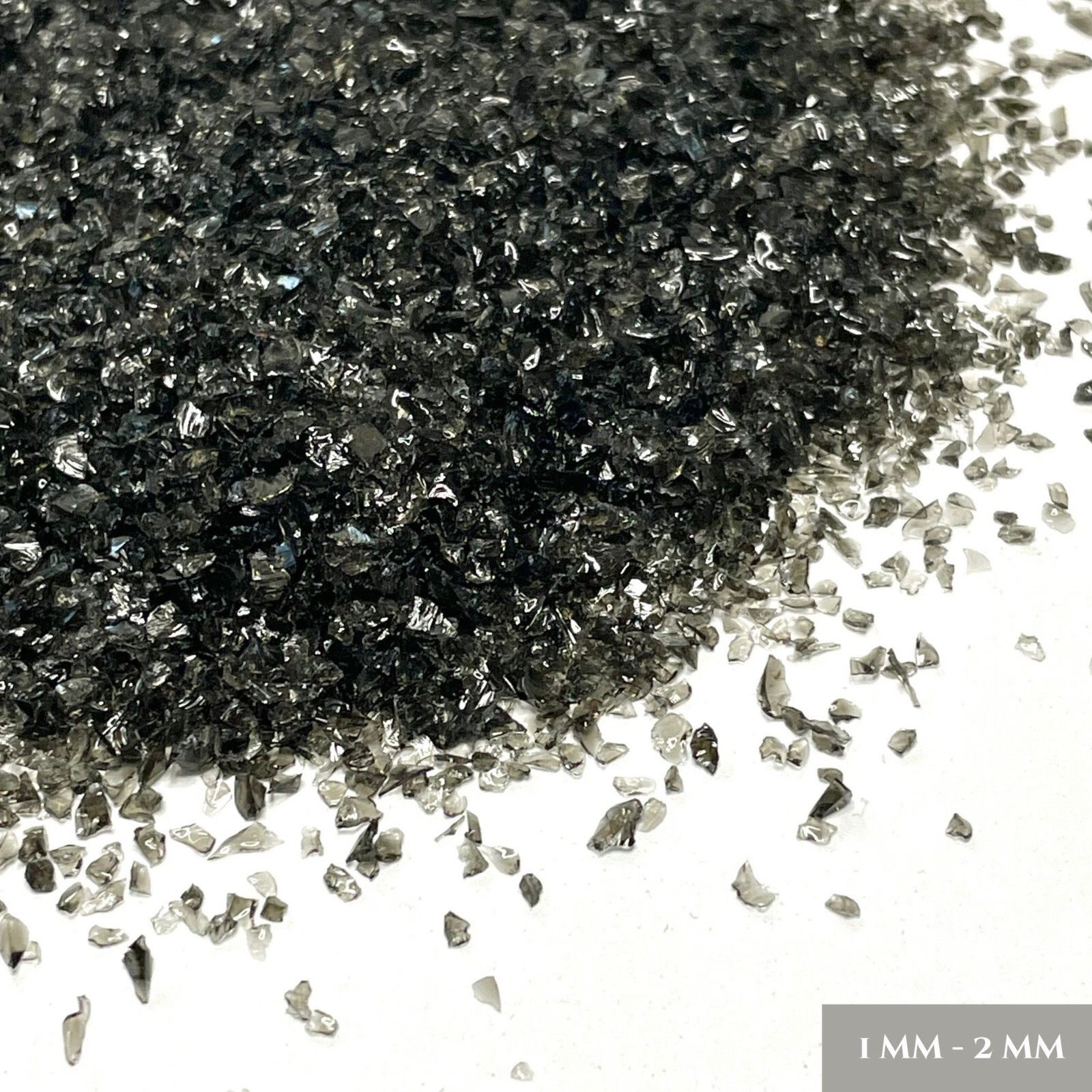 Crushed Black Obsidian Sand from Mexico for Inlay, Resin Jewelry, Mineral Art