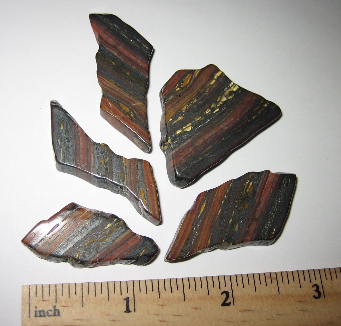 5 TUMBLED POLISHED NATURAL 1.2″- 1.4″ TIGER IRON STONE MINERALS AUSTRALIA 47g *1