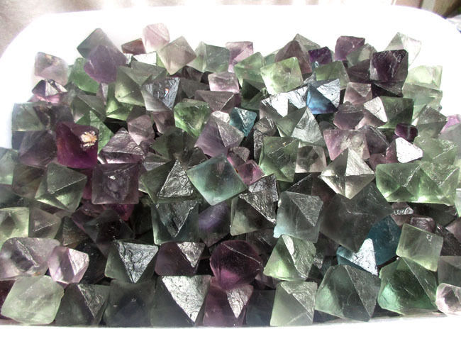 100g AAAA+++ Natural beautiful Fluorite Crystal Octahedrons Rock Specimen China