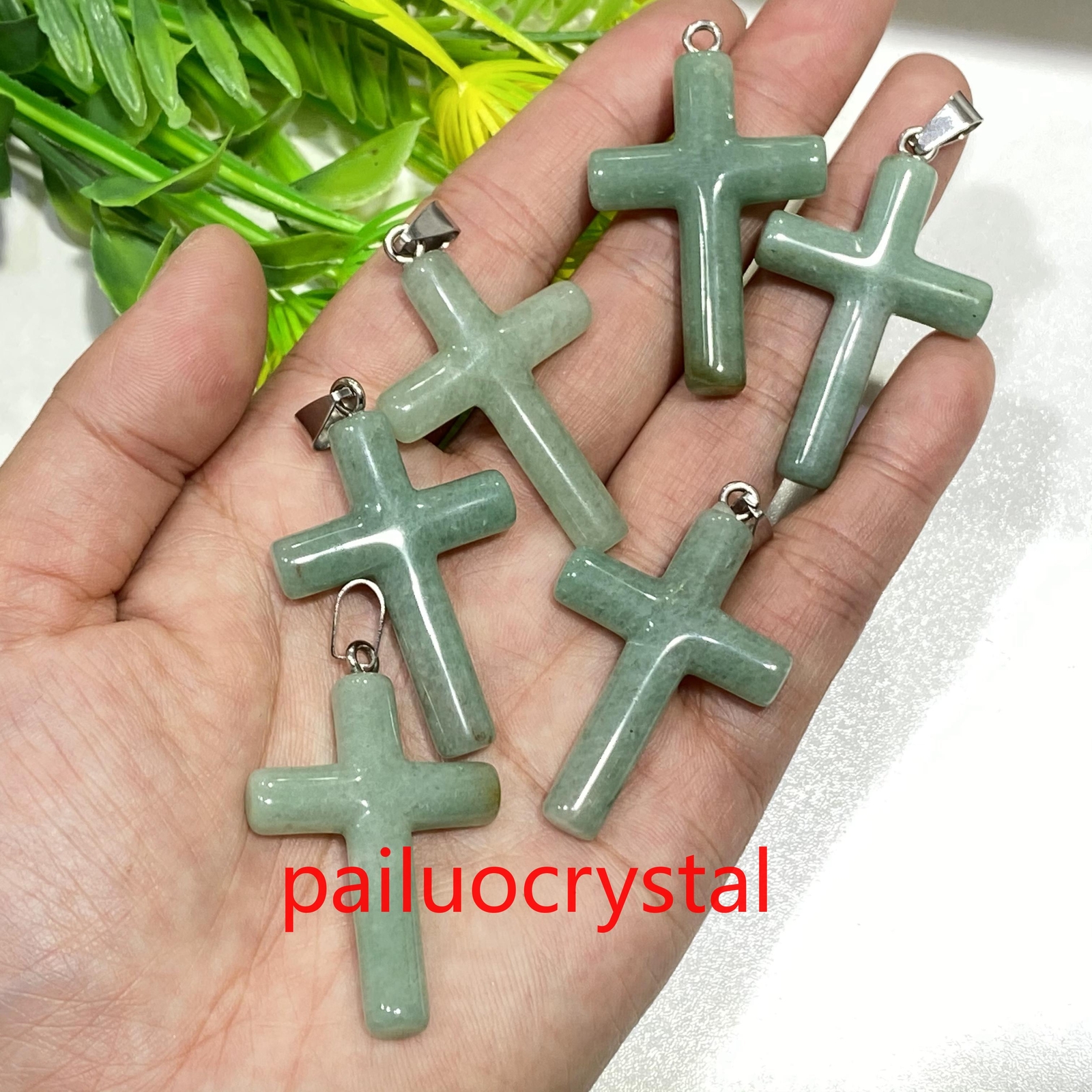 1.8″ Natural Aventurine Cross Quartz Crystal Skull Carved Pendant Healing 1pc