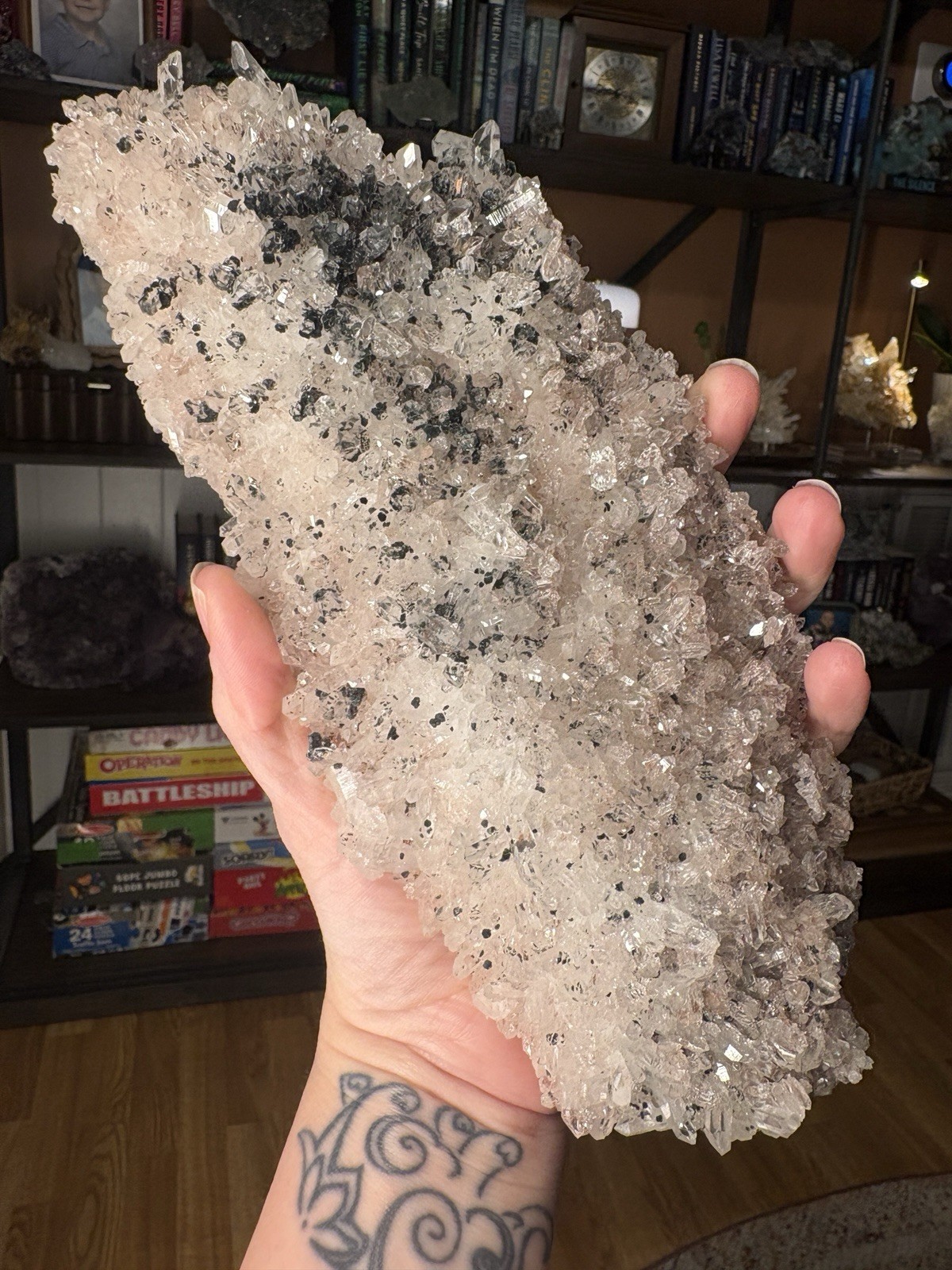 Beautiful pink lemurian quartz slab Approx 9in long