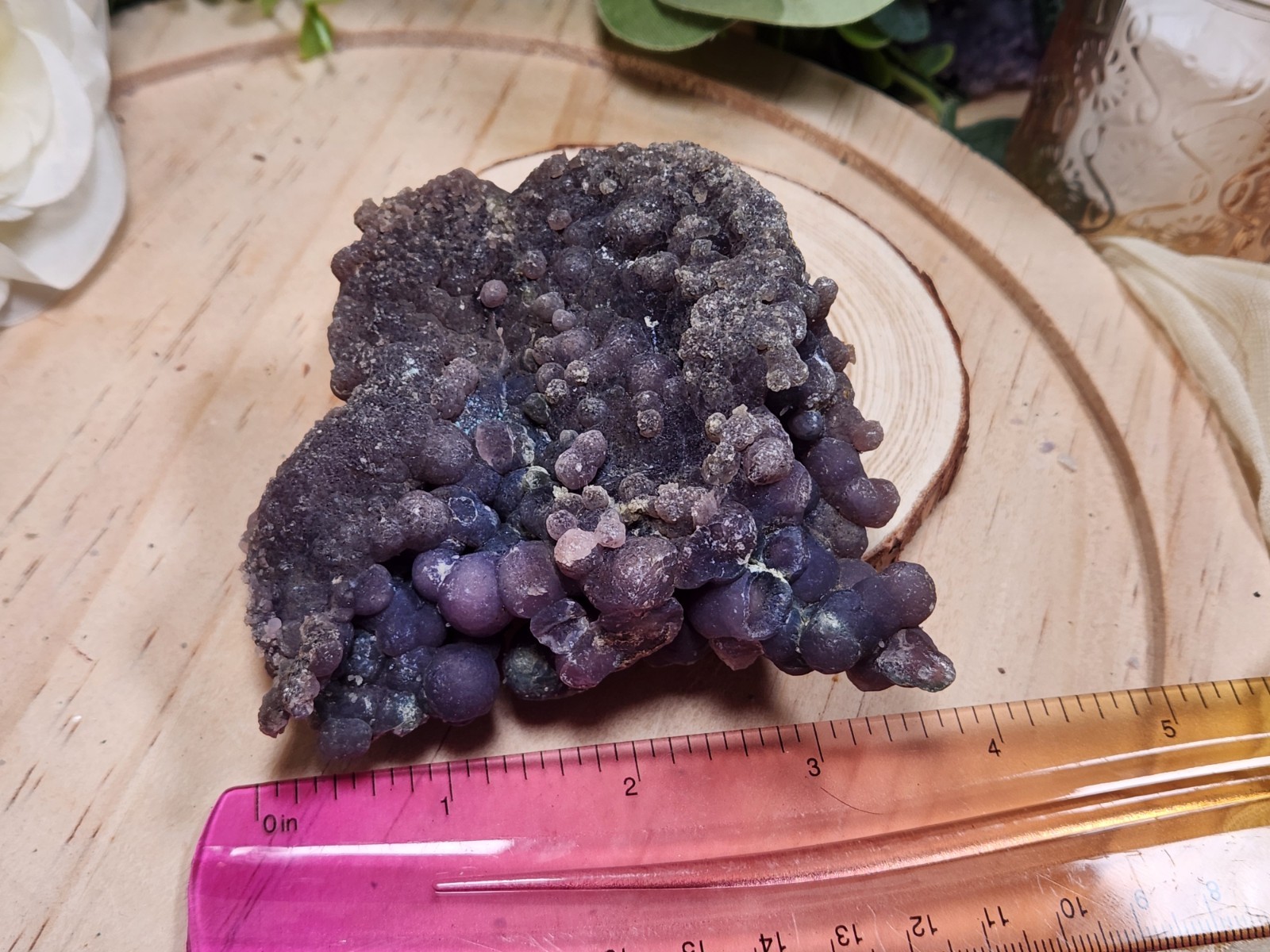 236g Large Purple Grape Agate Crystal Cluster, Botryoidal Chalcedony, INDONESIA